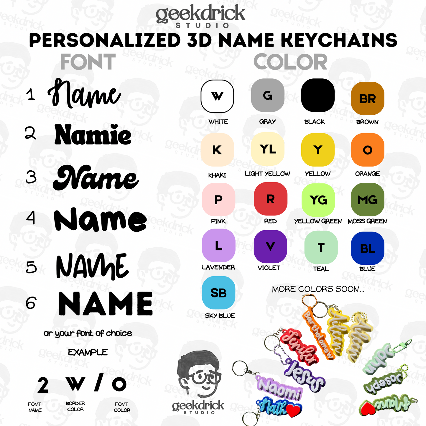 PERSONALIZED 3D NAME KEYCHAINS