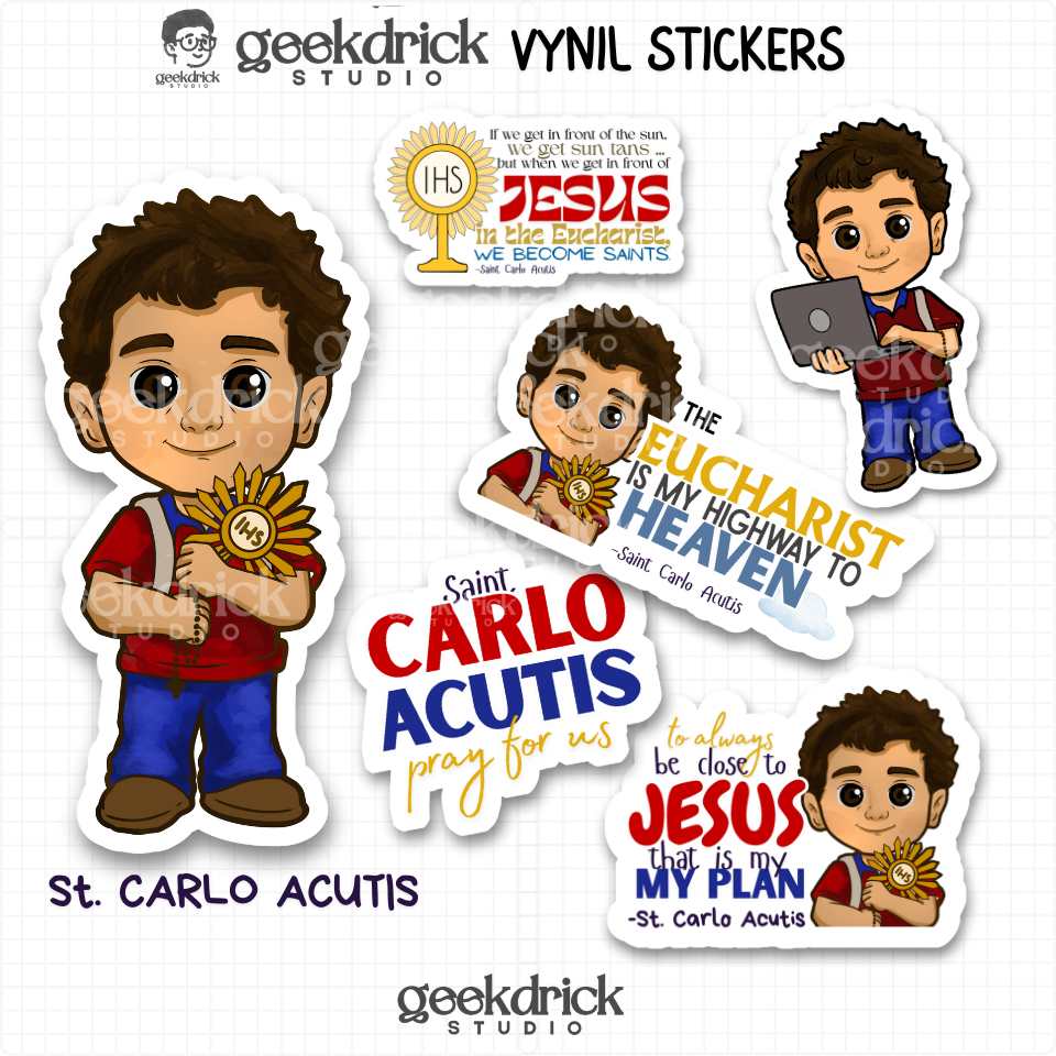 Saint Carlo Acutis Collection Sticker Pack Waterproof Vinyl Sticker