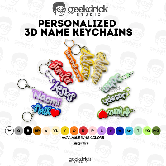 PERSONALIZED 3D NAME KEYCHAINS