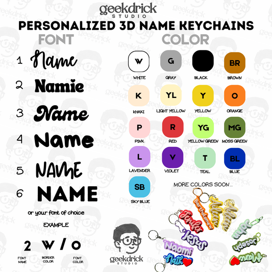 PERSONALIZED 3D NAME KEYCHAINS